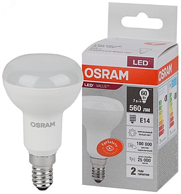 Лампа LED R50 E14 7W 4000K 560Лм OSRAM
