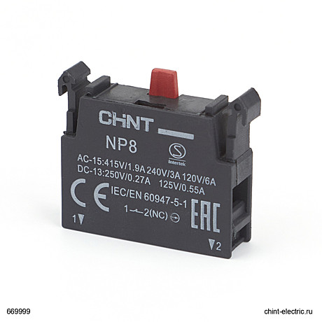 Блок контактный 1НЗ для NP8 (R) CHINT