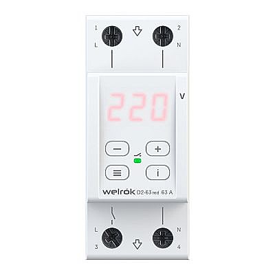 Реле напряжения Welrok D2-63 red (120-280В, 0,04с)