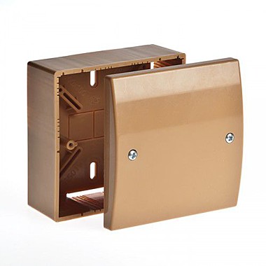 Коробка распаячная универсальная 100х100х55,для миниканалов,коричневый RUVinil