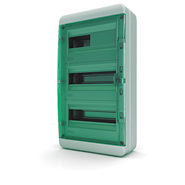 Щит навесной 36 модулей, IP65, прозрачная зеленая дверца ТЭКФОР