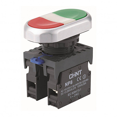 Кнопка двойная NP8-11S 1НО+1НЗ IP65 (R) CHINT