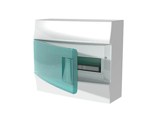 Щит распределительный навесной ЩРн-п Mistral41 12М пластиковый зеленая дверь с клеммами 1 ряд