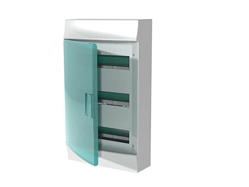 Щит распределительный навесной ЩРн-п Mistral41 36М пластиковый зеленая дверь с клеммами 3 ряда