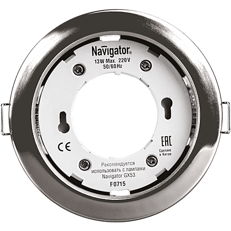 Светильник точечный  GX53 встраив. хром. Navigator