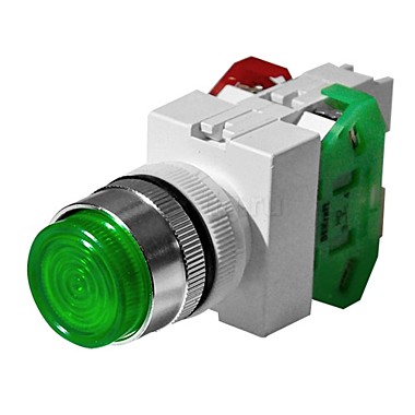 Кнопка зеленая ABLFP 22мм 220В ВK-22
