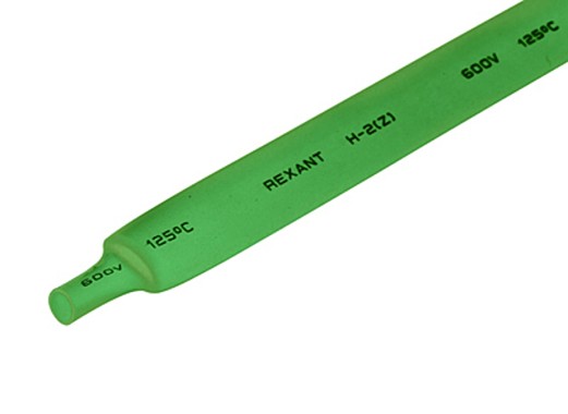 Термоусадочная трубка 3,0 / 1,5 мм 1м REXANT зеленая