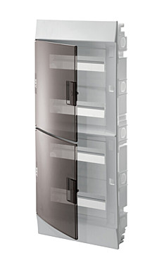 Щит распределительный встраиваемый ЩРв-п Mistral41 48М пластиковый прозрачная дверь 4 ряда с клеммам