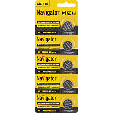 Элемент питания NBT-CR1616-BP5 (табетка)  Navigator