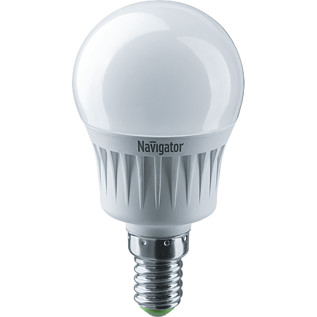 Лампа светодиодная LED 8.5вт Е14 белый шар Navigator