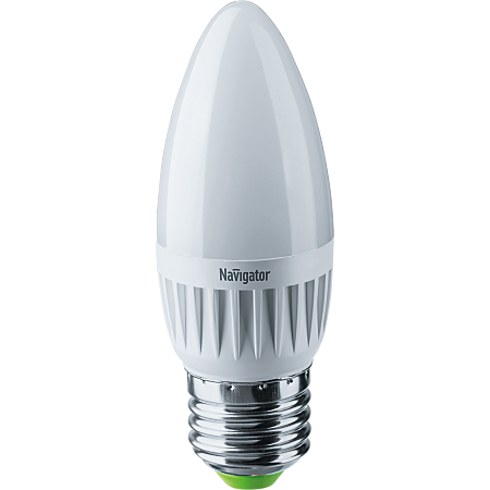 Лампа светодиодная LED 8.5вт Е27 теплый матовая свеча Navigator