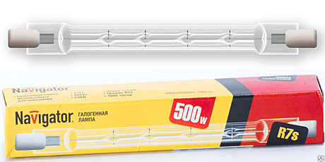 Лампа галогенная КГ-500вт 220в R7S 117мм Navigator