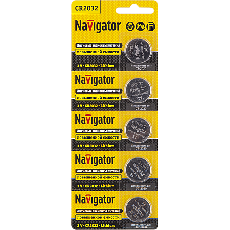 Элемент питания NBT-CR2032-BP5 (табетка)  Navigator