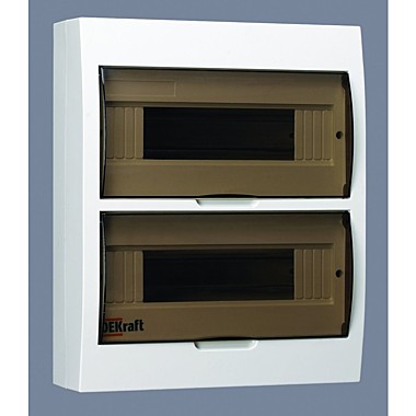 Щит распределительный навесной ЩРн-П-24 IP41 пластиковый прозрачная дверь DEKraft