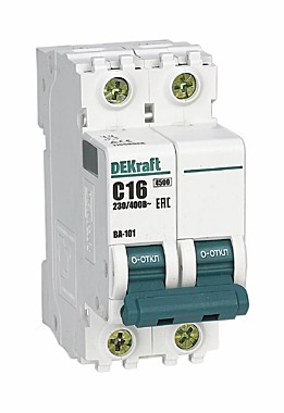 Автоматический выключатель 2п ВА-101 С 10А, DEKraft